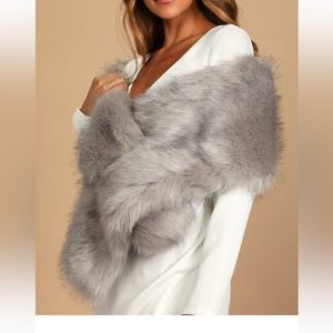 Grey Fur Stole - Lulus Fur Wrap